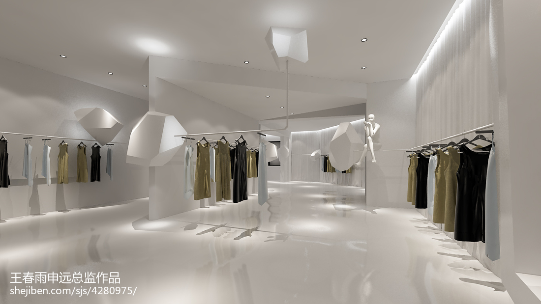 品牌服裝展廳_3144826 設(shè)計(jì)本裝修效果圖解析，演繹服飾空間美學(xué)